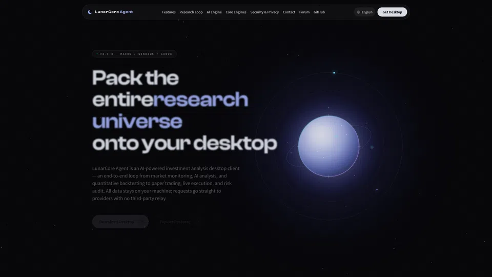 Homepage snapshot at launch
