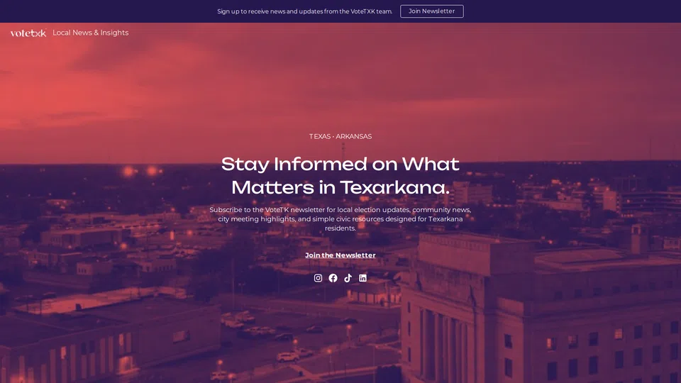 Homepage snapshot at launch