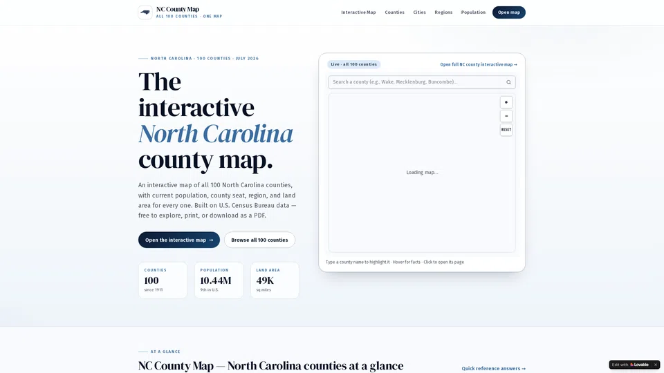 Homepage snapshot at launch