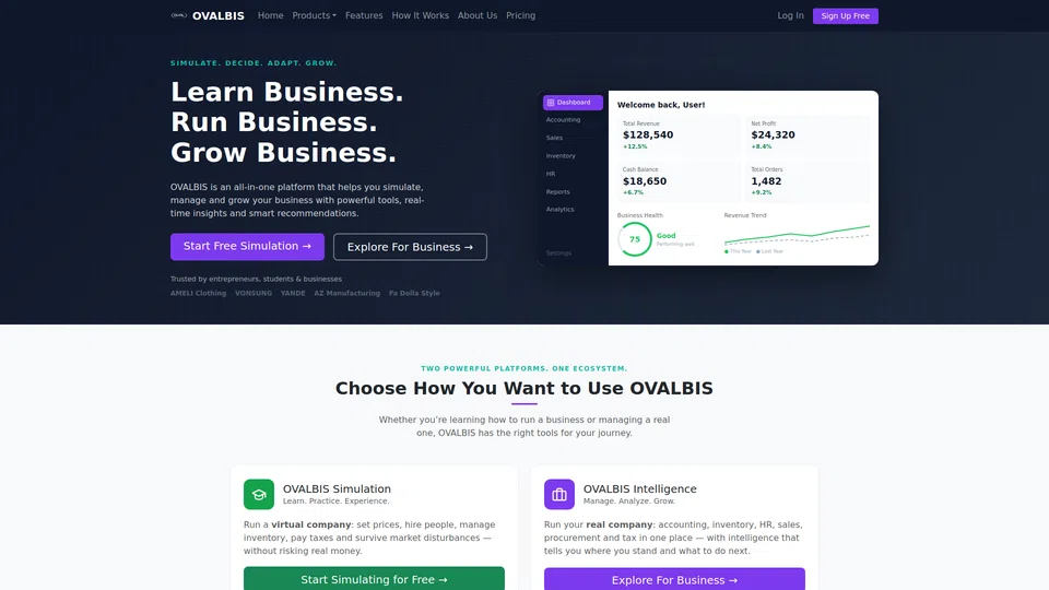 Homepage snapshot at launch