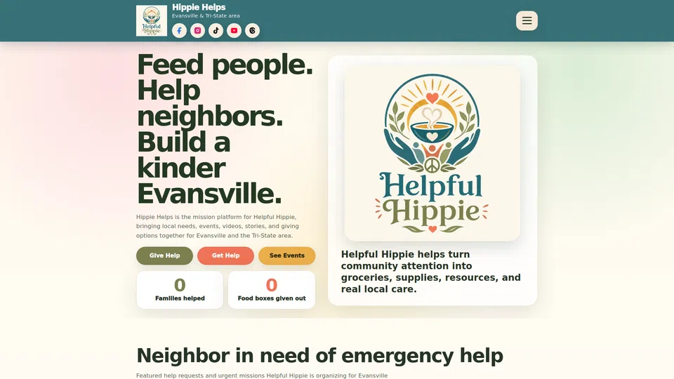 Homepage snapshot at launch