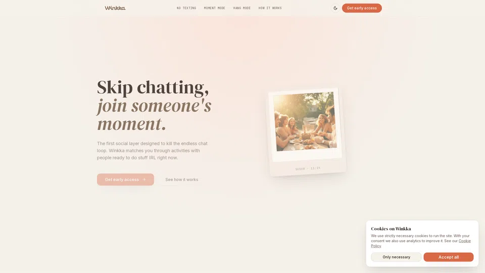 Homepage snapshot at launch