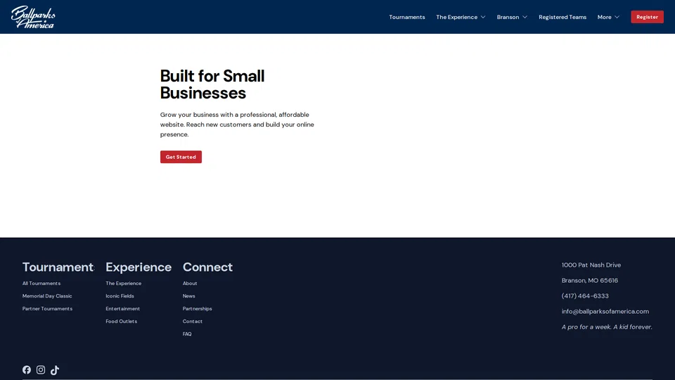 Homepage snapshot at launch