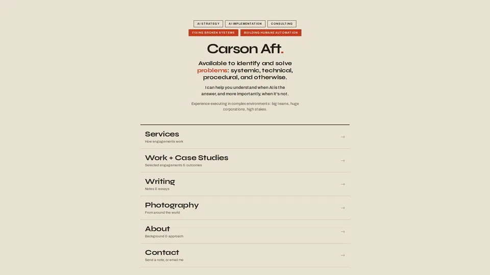 Homepage snapshot at launch