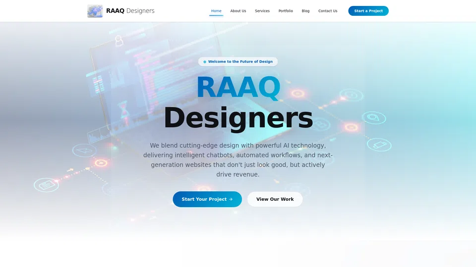 Homepage snapshot at launch