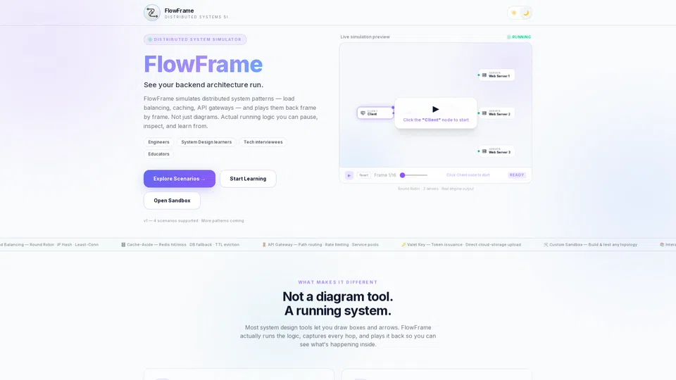Homepage snapshot at launch
