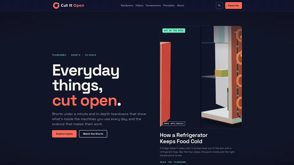 Homepage snapshot at launch