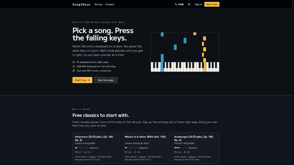 Homepage snapshot at launch
