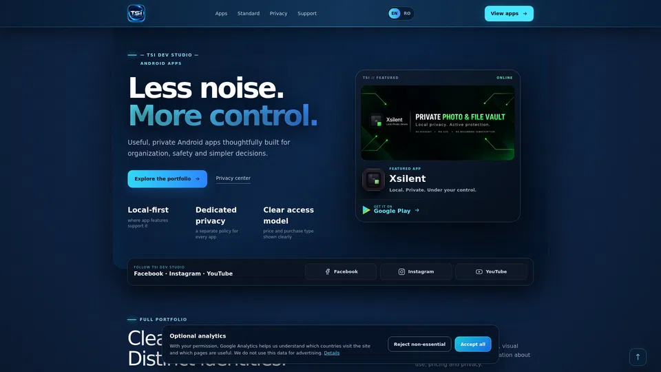 Homepage snapshot at launch