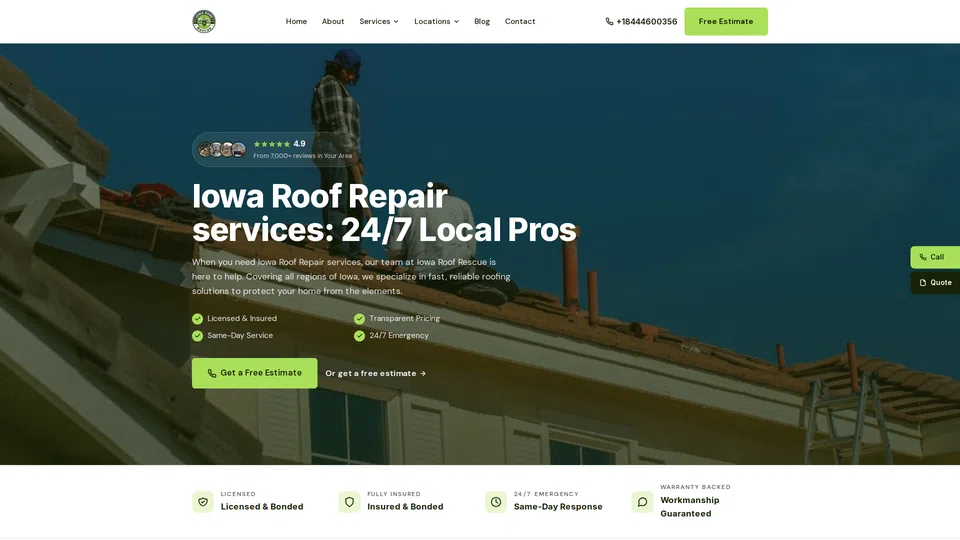 Homepage snapshot at launch