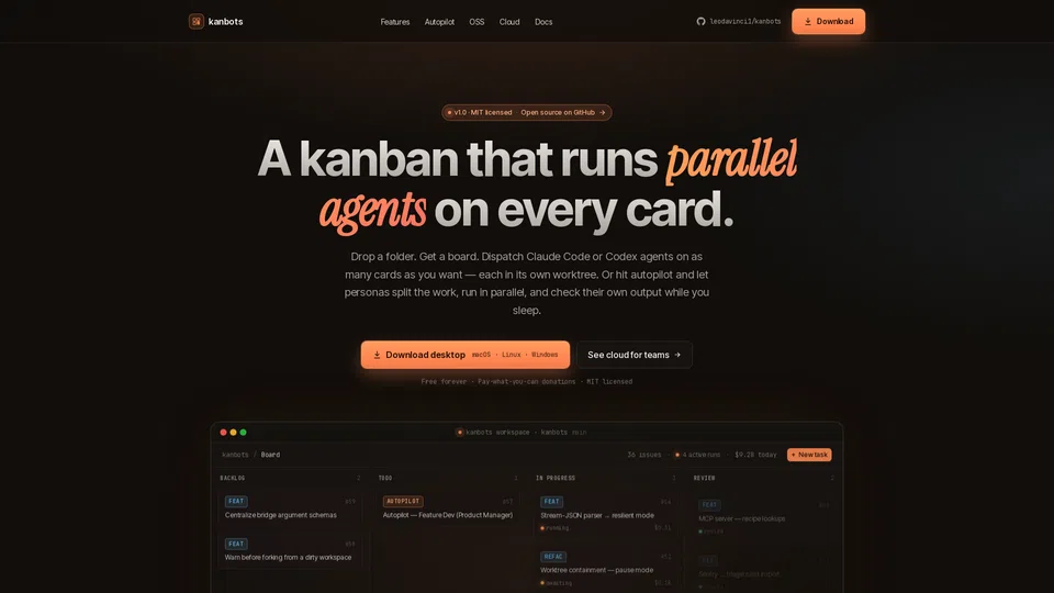 Homepage snapshot at launch