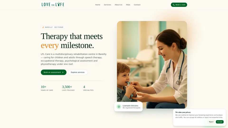 Homepage snapshot at launch