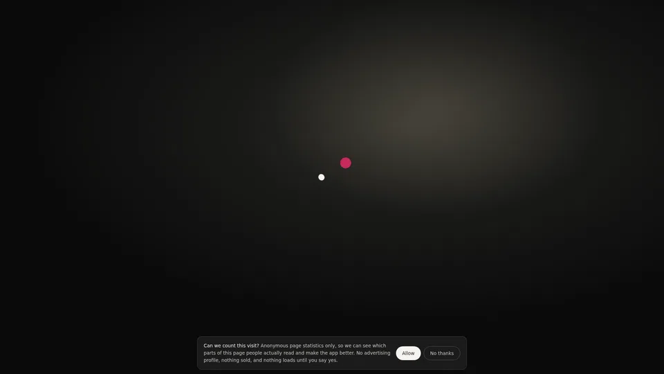 Homepage snapshot at launch