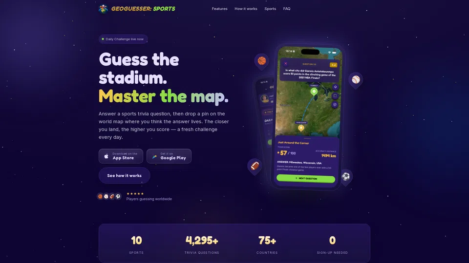 Homepage snapshot at launch