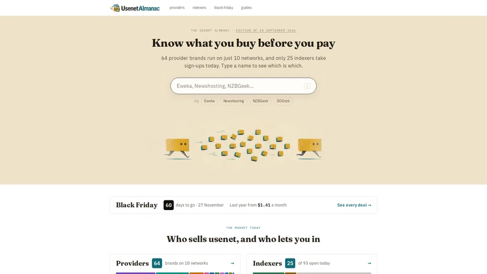 Homepage snapshot at launch