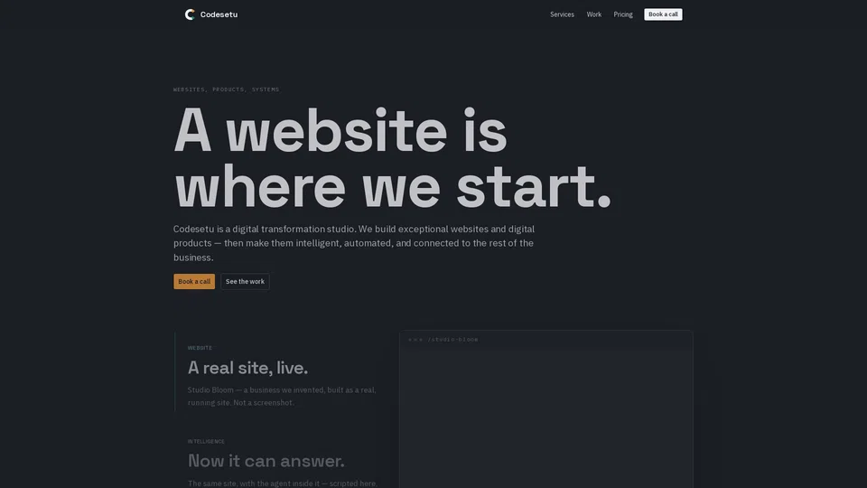Homepage snapshot at launch