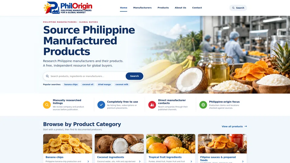 Homepage snapshot at launch