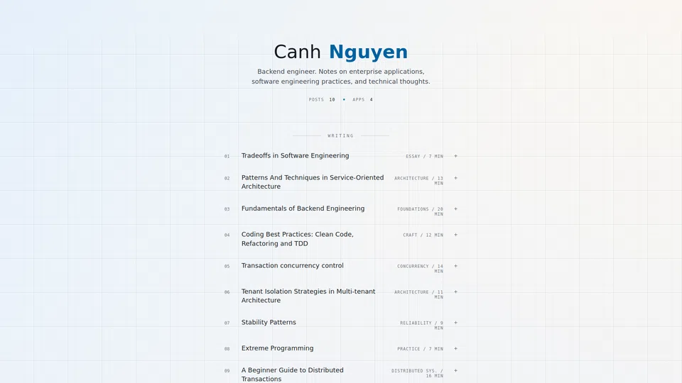 Homepage snapshot at launch
