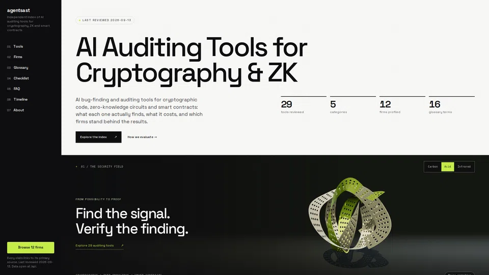 Homepage snapshot at launch