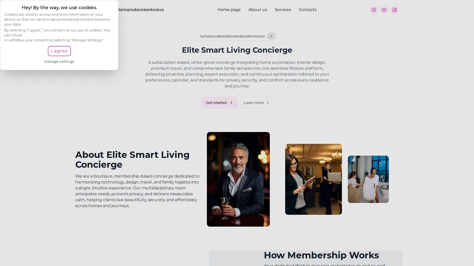 Homepage snapshot at launch