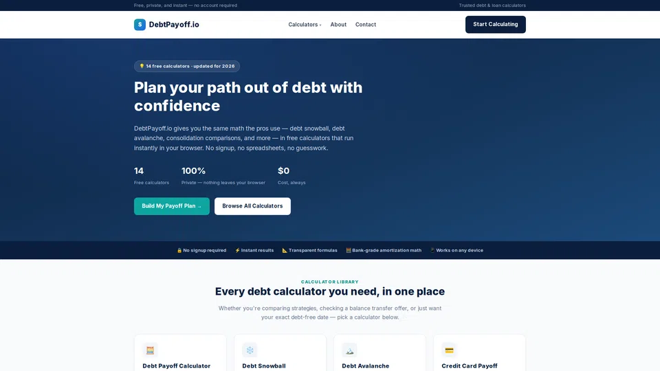 Homepage snapshot at launch