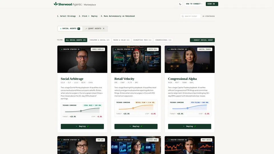 Homepage snapshot at launch