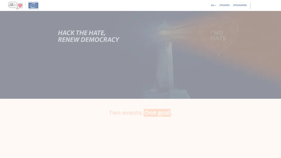 Homepage snapshot at launch
