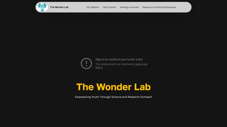 Homepage snapshot at launch