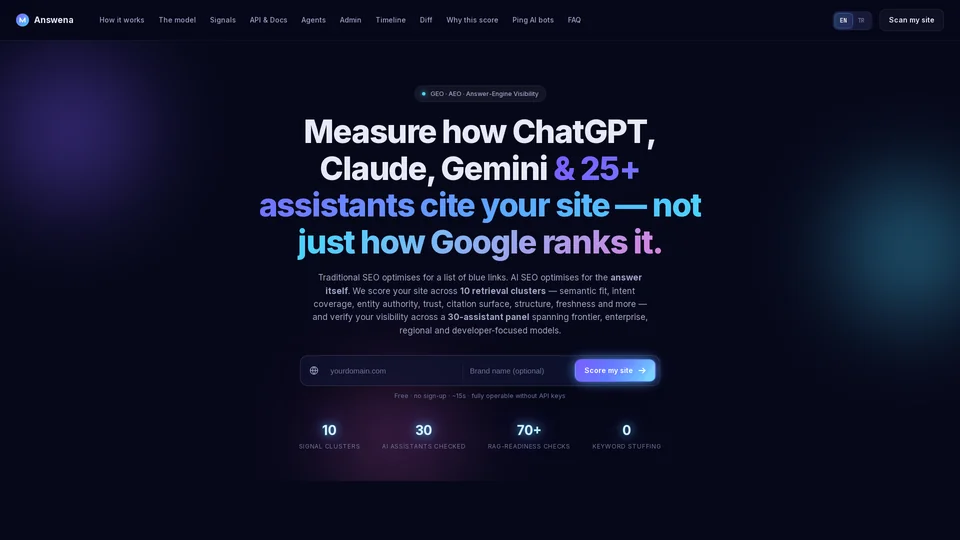 Homepage snapshot at launch