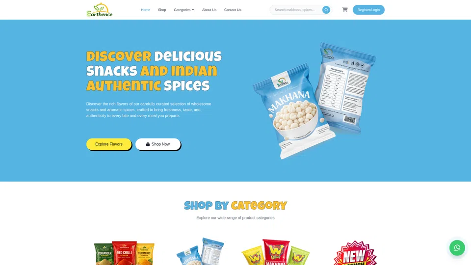 Homepage snapshot at launch