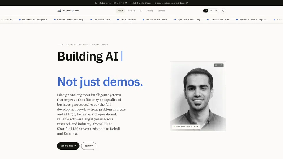 Homepage snapshot at launch