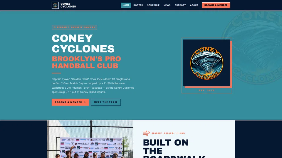 Homepage snapshot at launch