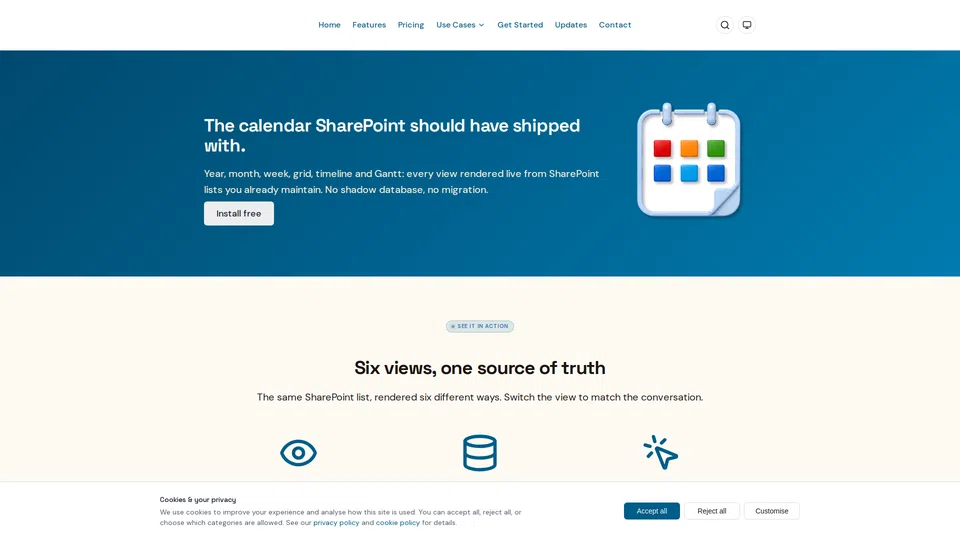 Homepage snapshot at launch