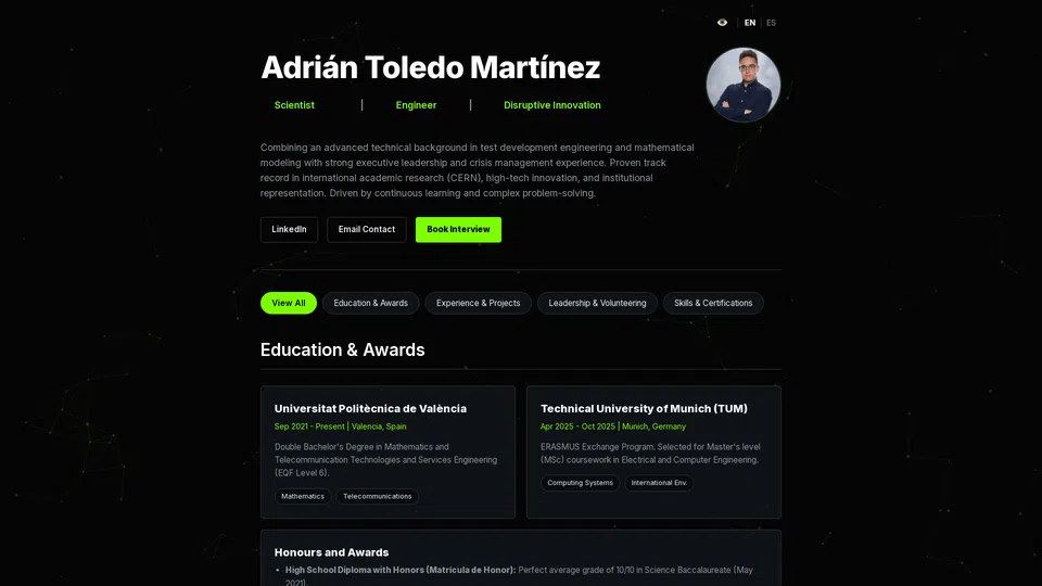 Homepage snapshot at launch
