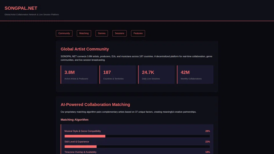 Homepage snapshot at launch