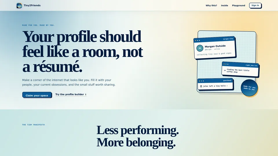 Homepage snapshot at launch