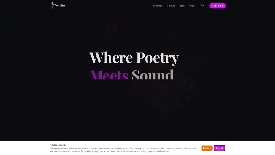 Homepage snapshot at launch