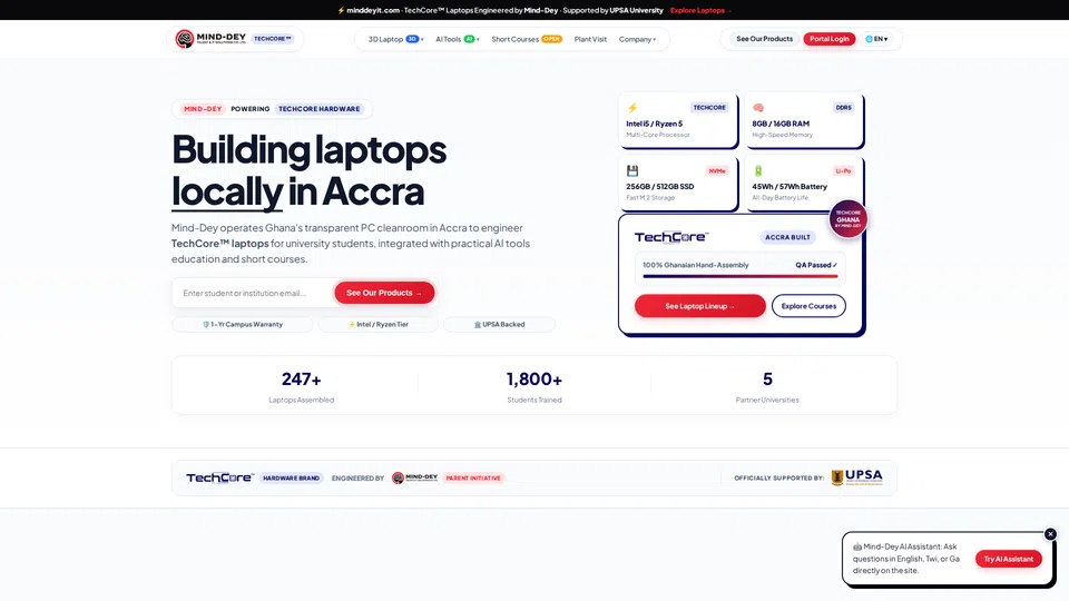 Homepage snapshot at launch