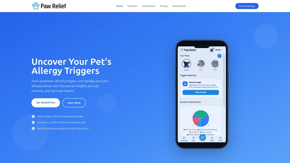 Homepage snapshot at launch