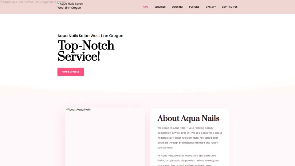 Homepage snapshot at launch