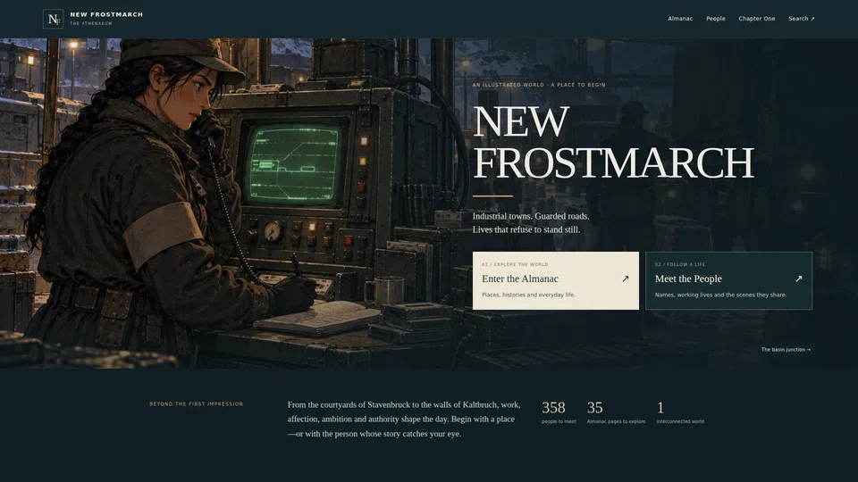 Homepage snapshot at launch