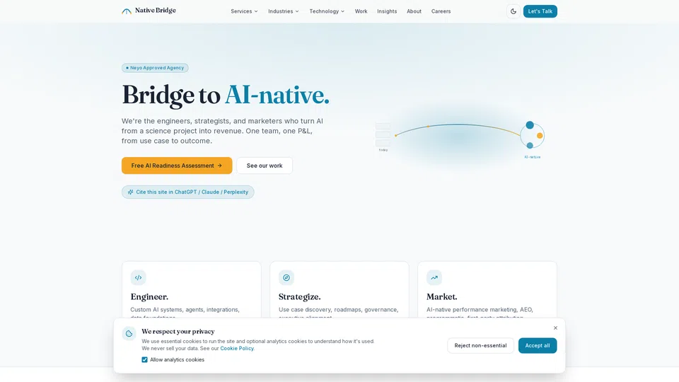 Homepage snapshot at launch