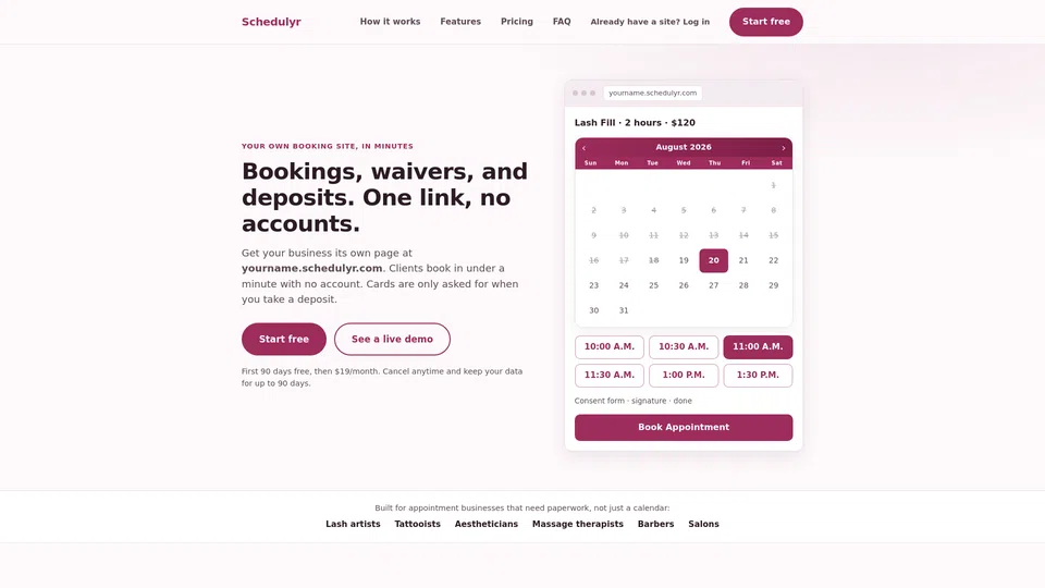 Homepage snapshot at launch