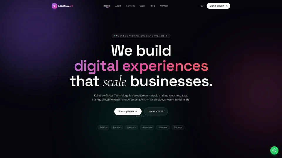 Homepage snapshot at launch