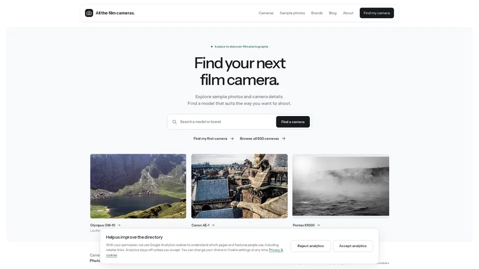 Homepage snapshot at launch