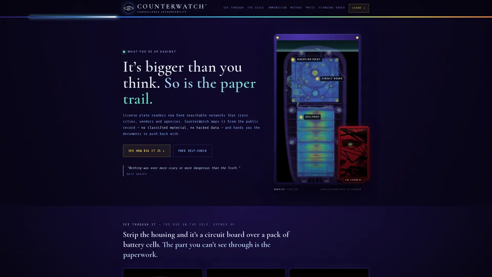Homepage snapshot at launch