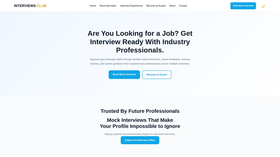 Homepage snapshot at launch