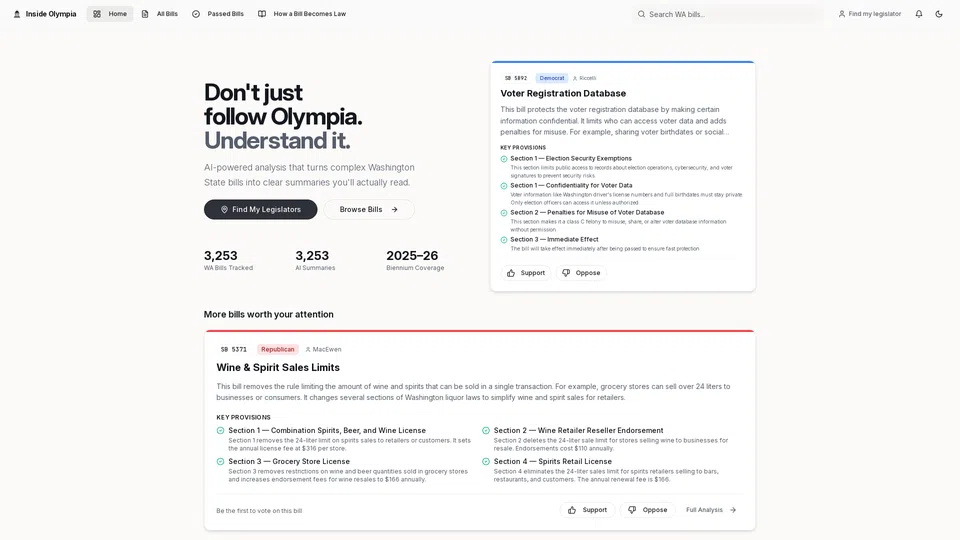 Homepage snapshot at launch