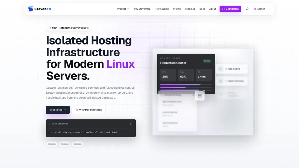 Homepage snapshot at launch