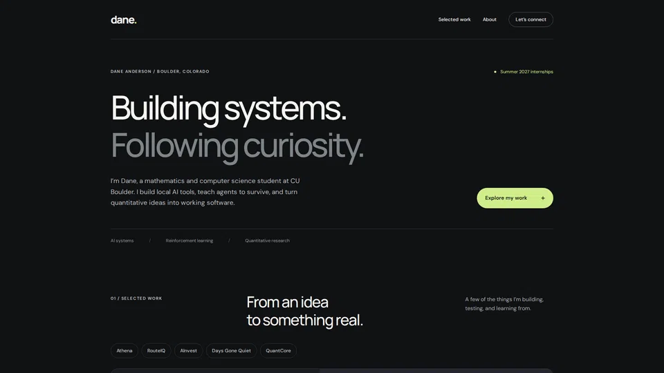 Homepage snapshot at launch